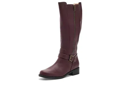 Journee Collection Yasmina Women's Boots Oxblood: 10 M, Synthetic In Burgundy
