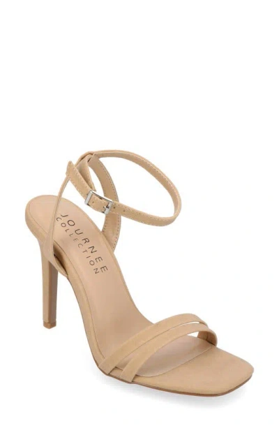 Journee Collection Yevva Ankle Strap Stiletto Sandal In Tan