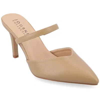 Journee Collection Yvon Womens Pointed Closed Toe Stiletto Heel Pumps In Brown