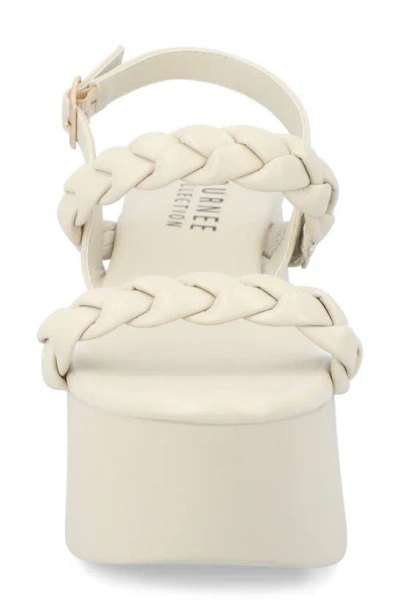 Journee Collection Zannah Braided Tru Comfort Platform Sandal In Stone