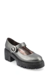 Journee Collection Women's Zarynn Mary Jane Treaded Outsole Platform Pumps In Pewter