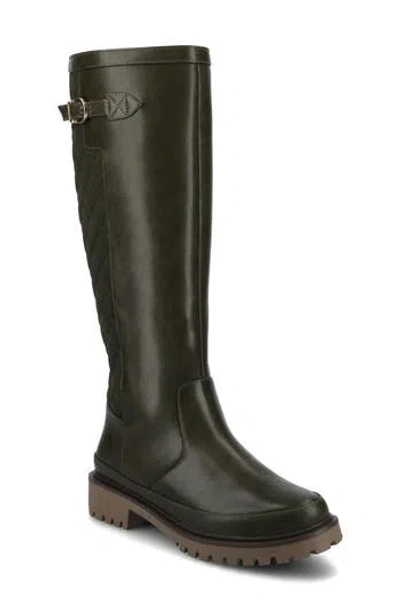 Journee Collection Womens Zemmie Lug Sole Regular Wide Calf Knee High Boots In Black