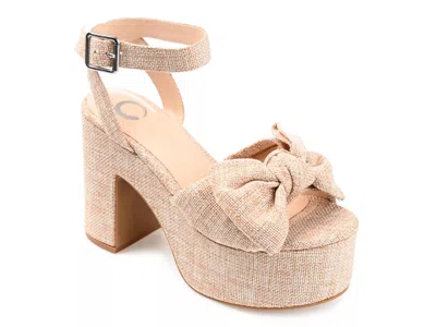 Journee Collection Zenni Platform Sandal In Neutral