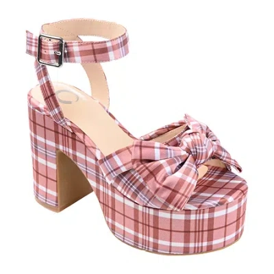 Journee Collection Zenni Womens Round Open Toe Block Heel Pumps In Pink