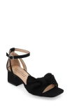 Journee Collection Zevi Bow Block Heel Sandal In Black