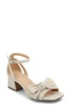 Journee Collection Zevi Bow Block Heel Sandal In Bone