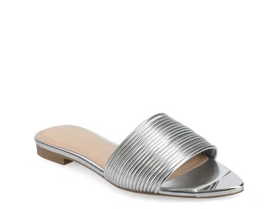 Journee Feather Sandal In Blue