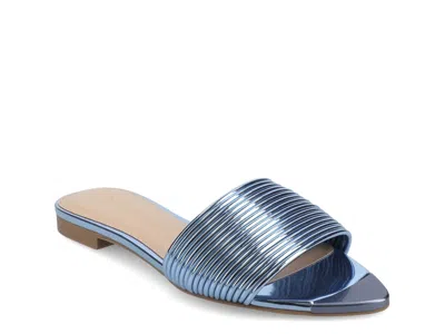 Journee Feather Sandal In Blue