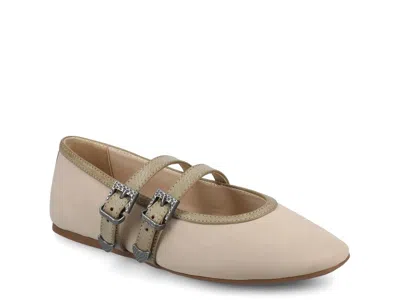 Journee Florene Mary Jane Flat In Animal Print