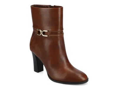 Journee Freyja Bootie In Cognac Synthetic