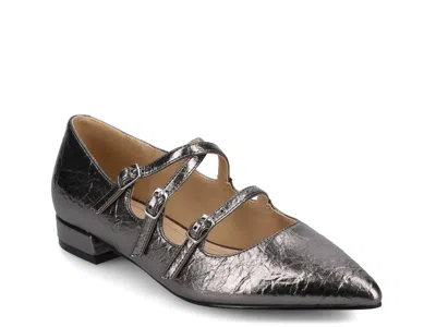 Journee Womens Gretel Multistrap Ballet Pumps In Gray