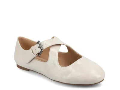 Journee Womens Ivanna Mary Jane Flats In Neutral