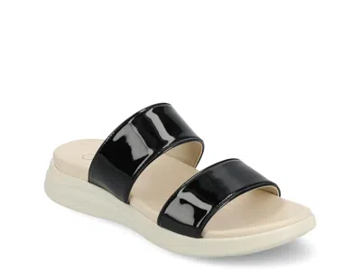 Journee Janis Wedge Sandal In Black