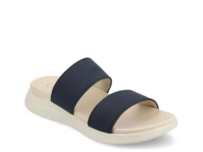 Journee Janis Wedge Sandal In Blue