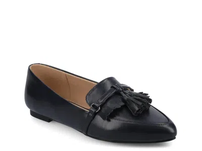 Journee Womens Jannah Medium And Wide Width Tassel Loafer Flats In Blue