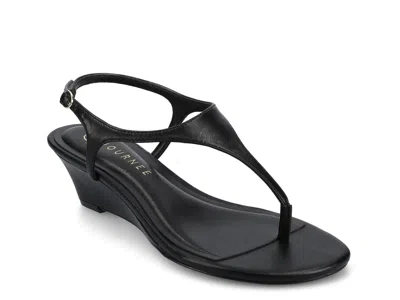 Journee Kathryn Wedge Sandal In Black