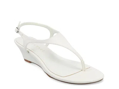 Journee Kathryn Wedge Sandal In White