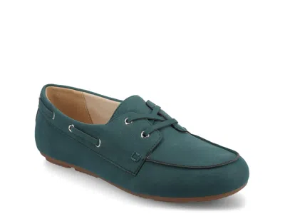 Journee Naomi Boat Shoe In Green
