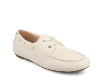 Journee Naomi Boat Shoe In White