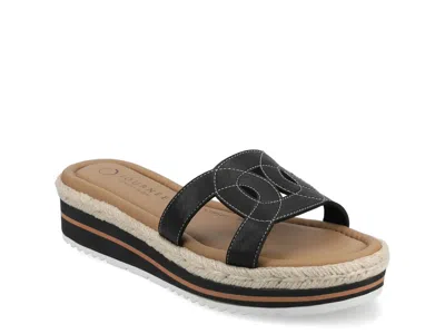 Journee Rosalinda Wedge Sandal In Black