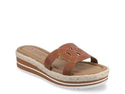 Journee Rosalinda Wedge Sandal In Brown