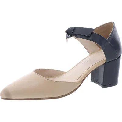 Journee Signature Camille Womens Block Heel Leather Ankle Strap In Multi