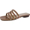 Journee Signature Cendi Womens Leather Flatform Flatform Sandals In Brown