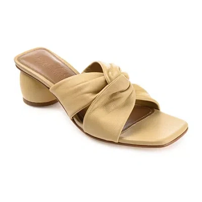 Journee Signature Charlize Womens Square Open Toe Block Heel Pumps In Brown