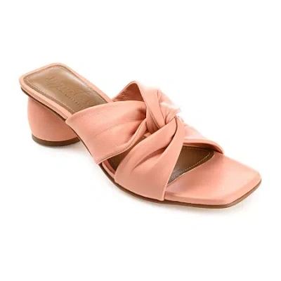 Journee Signature Charlize Womens Square Open Toe Block Heel Pumps In Pink