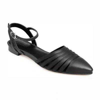 Journee Signature Dexie Womens Pointed Closed Toe Ballet Flats In Black