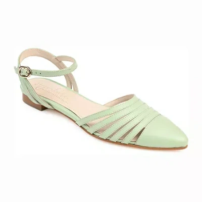 Journee Signature Dexie Womens Pointed Closed Toe Ballet Flats In Green