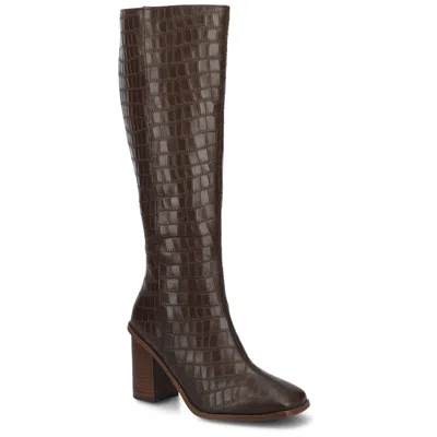 Journee Signature Tamori Womens Zipper Leather Knee-high Boots In Brown