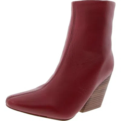 Journee Signature Women's Hydra Angular Stacked Heel Booties In Red