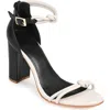 Journee Signature Jettah Ankle Strap Sandal In Black/bone