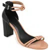 Journee Signature Jettah Ankle Strap Sandal In Black/tan