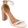 Journee Signature Jettah Ankle Strap Sandal In Tan/bone