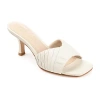 Journee Signature Juliette Womens Square Open Toe Stiletto Heel Pumps In White