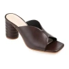 Journee Signature Karah Womens Square Open Toe Block Heel Pumps In Brown