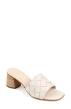 Journee Signature Kellee Woven Leather Sandal In Bone