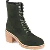 Journee Signature Malle Lace-up Boot In Olive