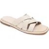Journee Signature Parkker Woven Slide Sandal In Bone