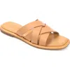Journee Signature Parkker Woven Slide Sandal In Tan