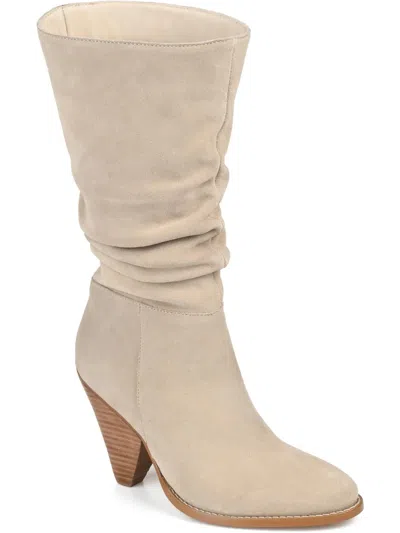JOURNEE SIGNATURE SYRINN WOMENS FAUX SUEDE MID-CALF BOOTS