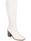 Journee Signature Tamori Womens Zipper Leather Knee-high Boots In Beige