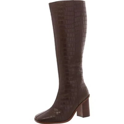 JOURNEE SIGNATURE TAMORI WOMENS ZIPPER LEATHER KNEE-HIGH BOOTS