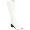 Journee Extra Wide Calf Women's Genuine Leather Tru Comfort Foam Laila Boot In White
