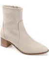 Journee Signature Womens Block Heel Round Toe Booties In Sand
