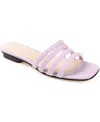 Journee Signature Cendi Womens Comfort Insole Leather Flatform Sandals In Lilac