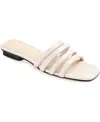 Journee Signature Cendi Womens Leather Flatform Flatform Sandals In Off White