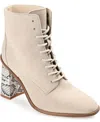 Journee Signature Women's Malle Lace Up Lug Sole Combat Booties In Sand